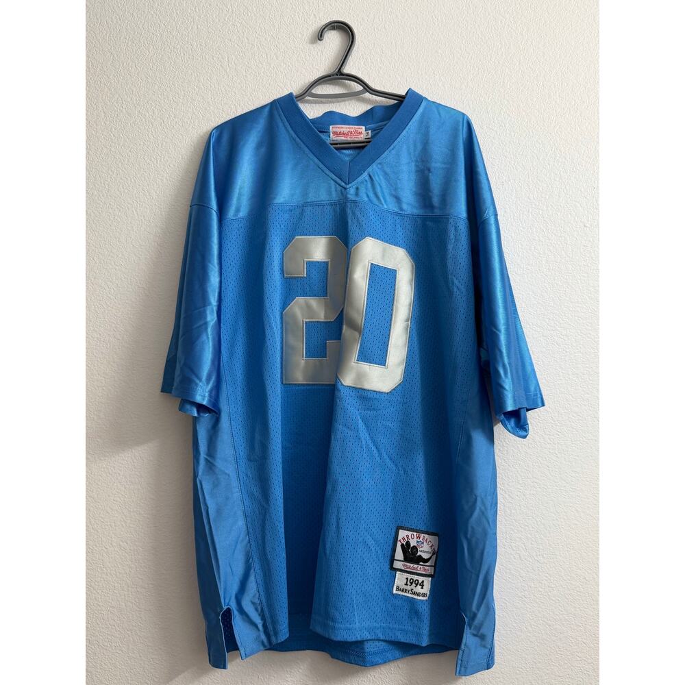 Mitchell & Ness Barry Sanders Detroit Lions Throwback Jersey Blue Mens 54 90s